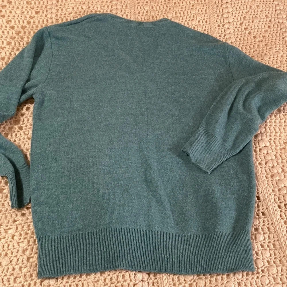 1960’s vintage Robert Bruce acrylic sweater with Union label mens XL teal blue - Picture 6 of 10